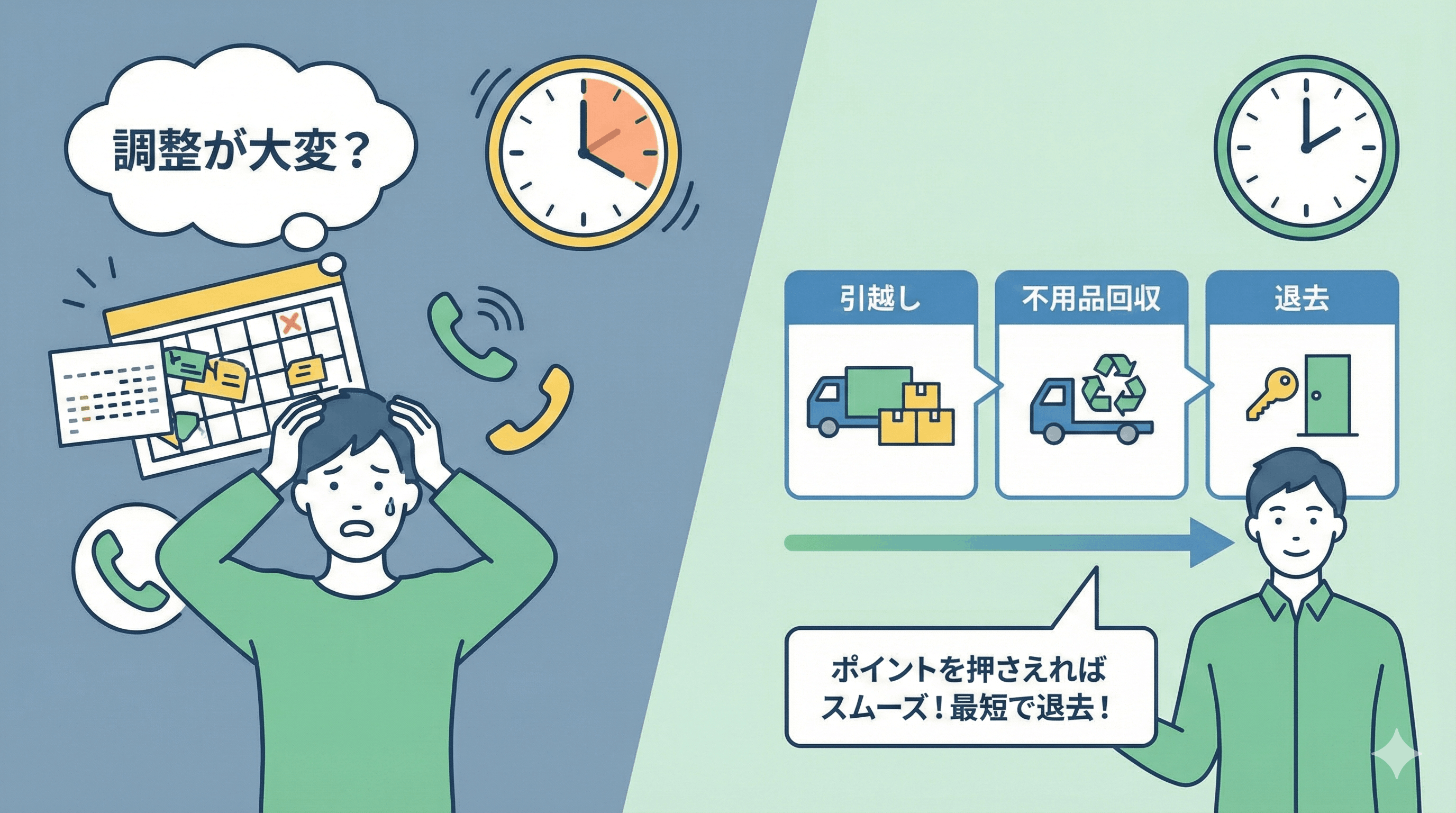 引越し当日でもOK　スムーズな同時作業のスケジュール